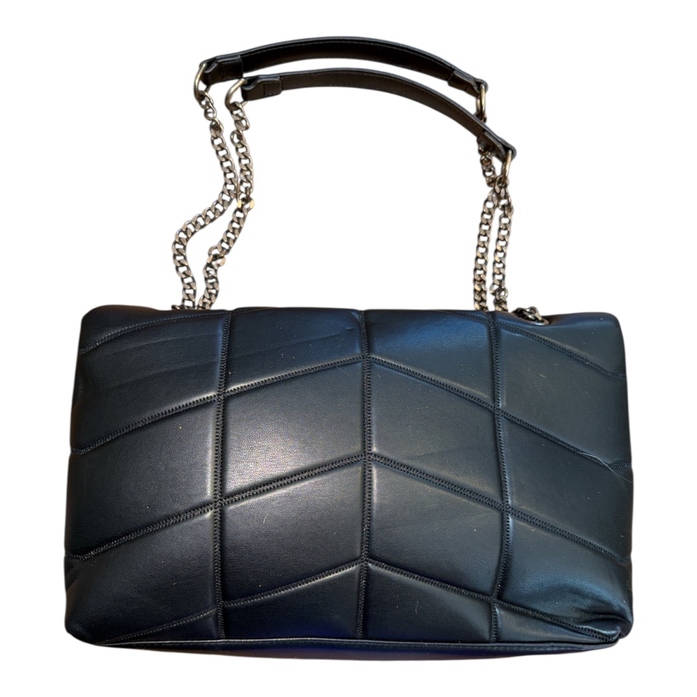 Black Quilted Leather Shoulder Bag - Picture 2 of 4